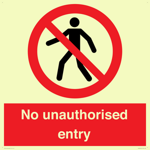 No unauthorised entry